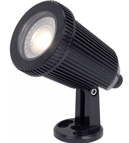 Luz de punta de tierra para exteriores en pozos de acabado negro Luz individual LED Coastal CZ-31806-BLK