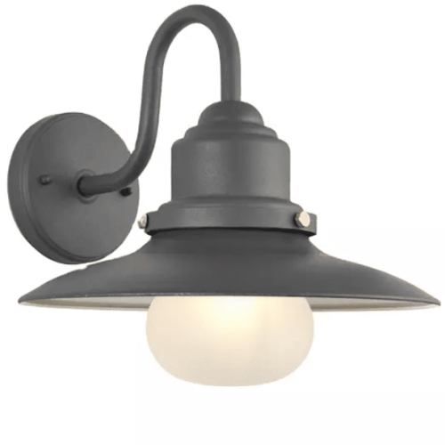 Salcombe Outdoor Wall Light In Textured Grey Finish With Frosted Glass Shade 66526