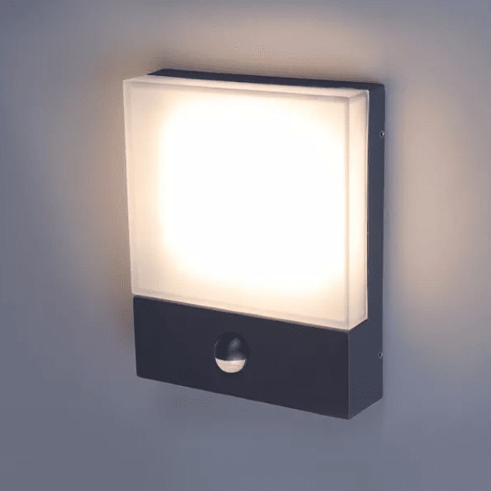 Azure Low Energy 6 Dark Grey Outdoor Wall Light PIR,outdoor light with twilight sensor