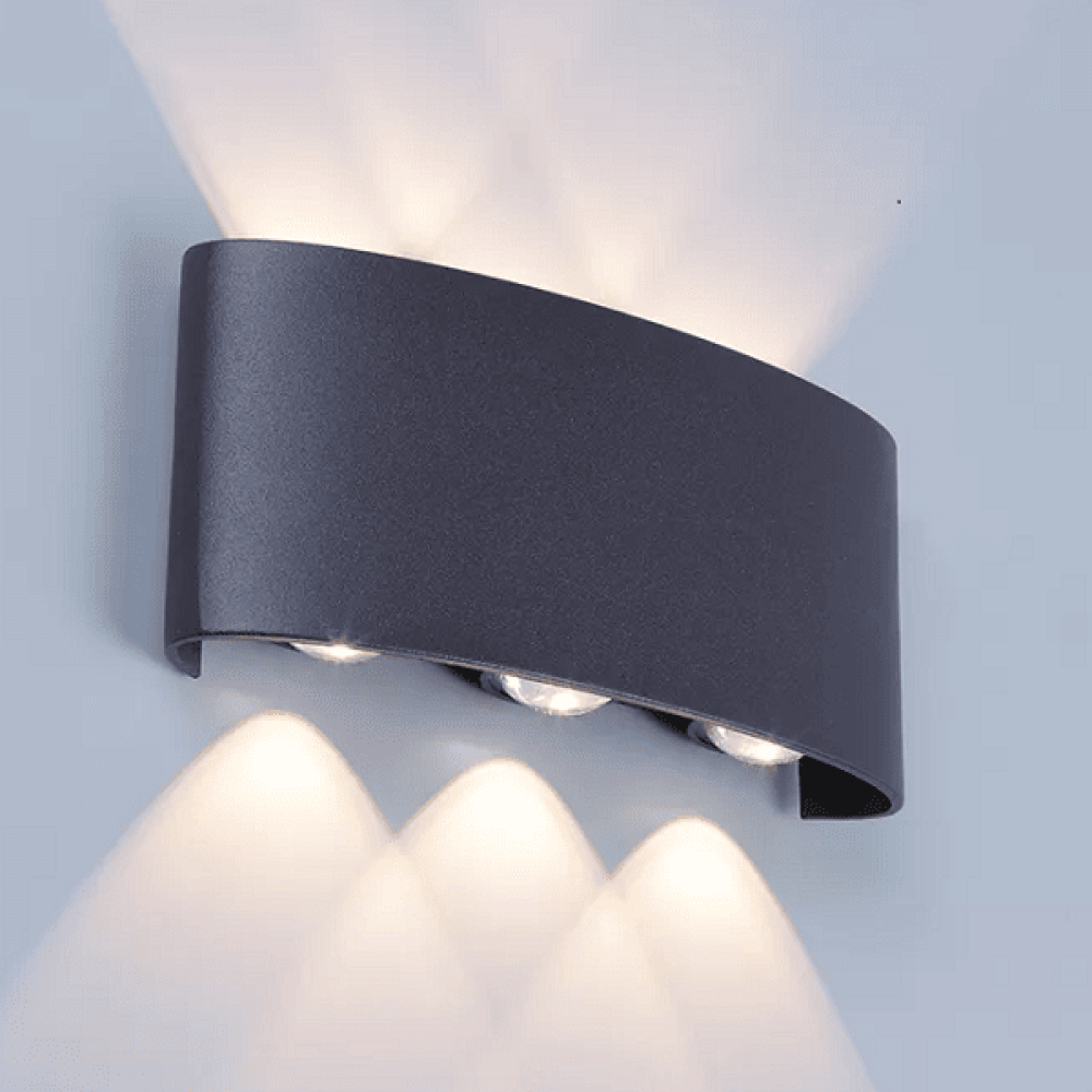 Lámpara de pared moderna para exteriores Led negra de 6w Luz de aplique,Lámpara de noche de luz de punto arriba abajo
