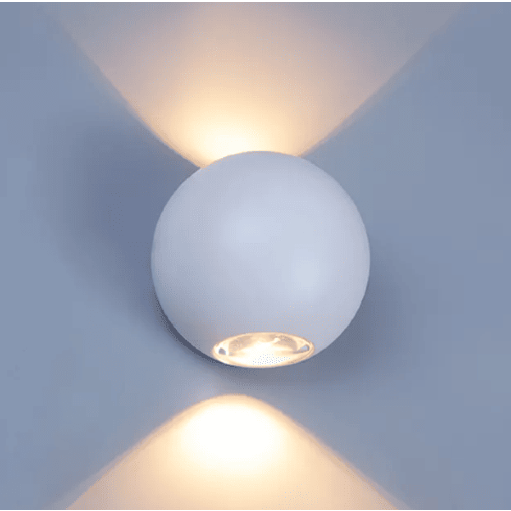 Two-Eye LED wall light Houston White globe Modern plaster wall lamp