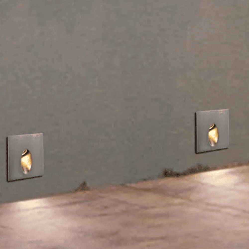 Warm White LED OUTDOOR outdoor CONCEALED STEP WALL LIGHT FIXTURE