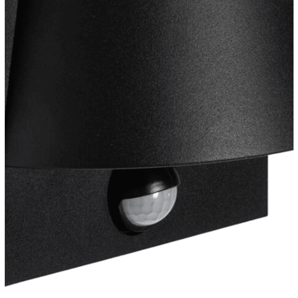 Outdoor wall light black IP44 with motion detector Femke