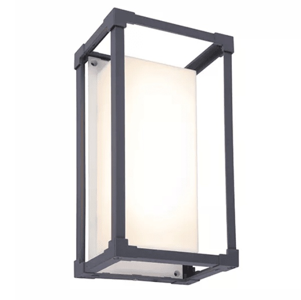 WALL LIGHT EXT LED 12W RECT 4.2K PC SS BLK IP44,LEDLum 18 Watt LED Wall Light LLO-079M